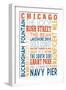 Chicago, Illinois - Typography (#2)-Lantern Press-Framed Art Print