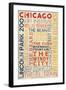 Chicago, Illinois - Typography-Lantern Press-Framed Art Print