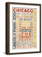 Chicago, Illinois - Typography-Lantern Press-Framed Art Print