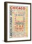 Chicago, Illinois - Typography-Lantern Press-Framed Art Print