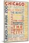 Chicago, Illinois - Typography-Lantern Press-Mounted Art Print