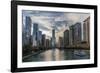 Chicago, Illinois, USA. The Chicago River with boats.-Brent Bergherm-Framed Photographic Print