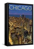 Chicago, Illinois, View of City from Sears Tower-Lantern Press-Framed Stretched Canvas