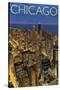 Chicago, Illinois, View of City from Sears Tower-Lantern Press-Stretched Canvas