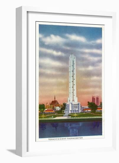 Chicago, Illinois - View of Texaco's Giant Thermometer, 1934 World's Fair-Lantern Press-Framed Art Print