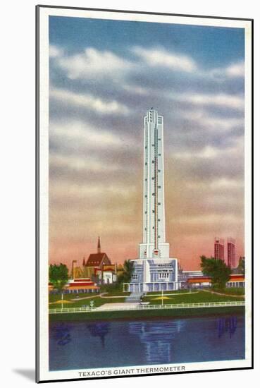 Chicago, Illinois - View of Texaco's Giant Thermometer, 1934 World's Fair-Lantern Press-Mounted Art Print