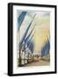 Chicago, Illinois - View of the Avenue of Flags, 1934 World's Fair-Lantern Press-Framed Art Print