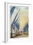 Chicago, Illinois - View of the Avenue of Flags, 1934 World's Fair-Lantern Press-Framed Art Print