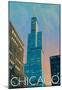 Chicago, Illinois, View of the Sears Tower-null-Mounted Poster