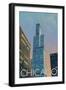 Chicago, Illinois, View of the Sears Tower-Lantern Press-Framed Art Print