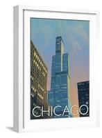 Chicago, Illinois, View of the Sears Tower-Lantern Press-Framed Art Print