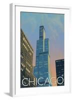 Chicago, Illinois, View of the Sears Tower-Lantern Press-Framed Art Print