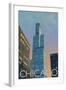 Chicago, Illinois, View of the Sears Tower-Lantern Press-Framed Art Print