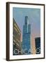 Chicago, Illinois, View of the Sears Tower-Lantern Press-Framed Art Print