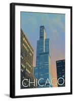 Chicago, Illinois, View of the Sears Tower-Lantern Press-Framed Art Print