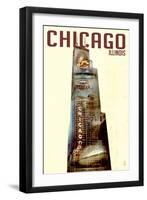 Chicago, Illinois - Willis Tower Double Exposure-Lantern Press-Framed Art Print