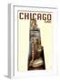 Chicago, Illinois - Willis Tower Double Exposure-Lantern Press-Framed Art Print