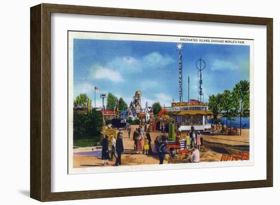 Chicago, Illinois - World's Fair; Enchanted Island-Lantern Press-Framed Art Print