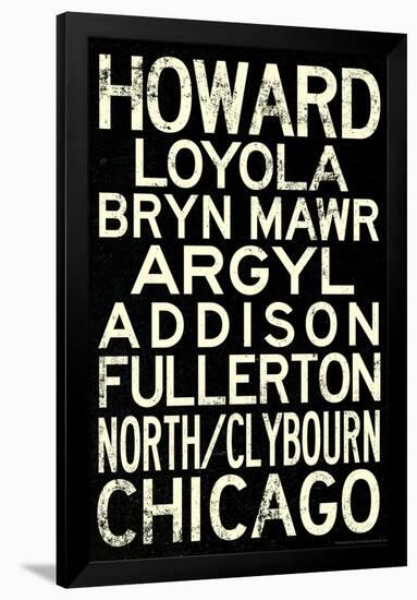 Chicago L Transit Stations Vintage Subway RetroMetro Travel Poster-null-Framed Poster