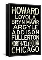 Chicago L Transit Stations Vintage Subway Travel Poster-null-Framed Stretched Canvas