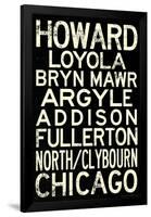 Chicago L Transit Stations Vintage Subway Travel Poster-null-Framed Poster