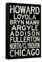 Chicago L Transit Stations Vintage Subway Travel Poster-null-Framed Stretched Canvas