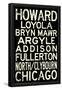 Chicago L Transit Stations Vintage Subway Travel Poster-null-Framed Poster