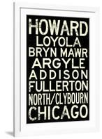 Chicago L Transit Stations Vintage Subway Travel RetroMetro-null-Framed Art Print