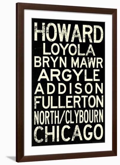 Chicago L Transit Stations Vintage Subway Travel RetroMetro-null-Framed Art Print