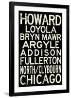 Chicago L Transit Stations Vintage Subway Travel RetroMetro-null-Framed Art Print