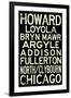 Chicago L Transit Stations Vintage Subway Travel RetroMetro-null-Framed Art Print