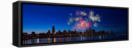 Chicago Lakefront Fireworks-Steve Gadomski-Framed Stretched Canvas