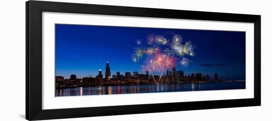 Chicago Lakefront Fireworks-Steve Gadomski-Framed Photographic Print