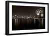 Chicago Lakefront Skyline With Fireworks BW-Steve Gadomski-Framed Photographic Print