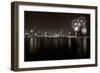 Chicago Lakefront Skyline With Fireworks BW-Steve Gadomski-Framed Photographic Print