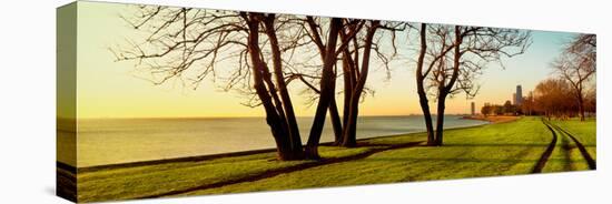 Chicago Lakefront Trail and Lincoln Park, Lake Michigan, Chicago, Cook County, Illinois, USA-null-Stretched Canvas