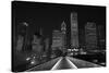 Chicago Lights BW-Steve Gadomski-Stretched Canvas