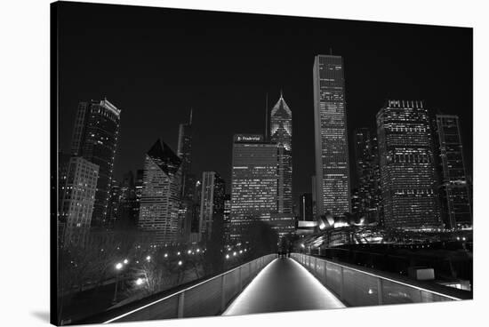 Chicago Lights BW-Steve Gadomski-Stretched Canvas
