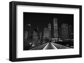 Chicago Lights BW-Steve Gadomski-Framed Photographic Print