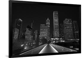 Chicago Lights BW-Steve Gadomski-Framed Photographic Print