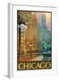 Chicago Lion-Chris Vest-Framed Art Print