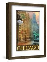 Chicago Lion-Chris Vest-Framed Art Print