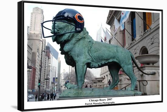 Chicago Lions In Chicago Bears Helmet-Patrick Warneka-Framed Stretched Canvas