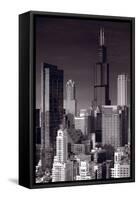 Chicago Loop Towers BW-Steve Gadomski-Framed Stretched Canvas