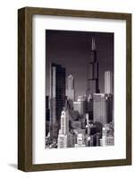 Chicago Loop Towers BW-Steve Gadomski-Framed Photographic Print