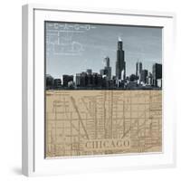 Chicago Map I-The Vintage Collection-Framed Giclee Print