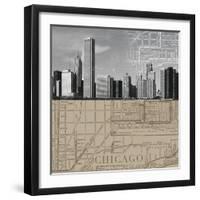 Chicago Map II-The Vintage Collection-Framed Giclee Print