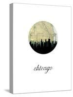 Chicago Map Skyline-Paperfinch 0-Stretched Canvas