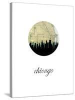 Chicago Map Skyline-Paperfinch 0-Stretched Canvas