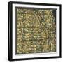 Chicago Map-Jazzberry Blue-Framed Art Print